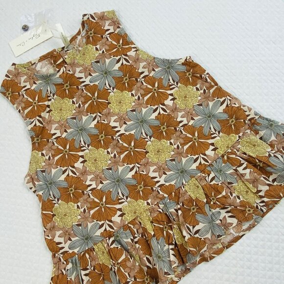 NWT Rylee and Cru Safari Floral Carrie Blouse Top Girls Size 8 - 9 Y Linen - Picture 1 of 7